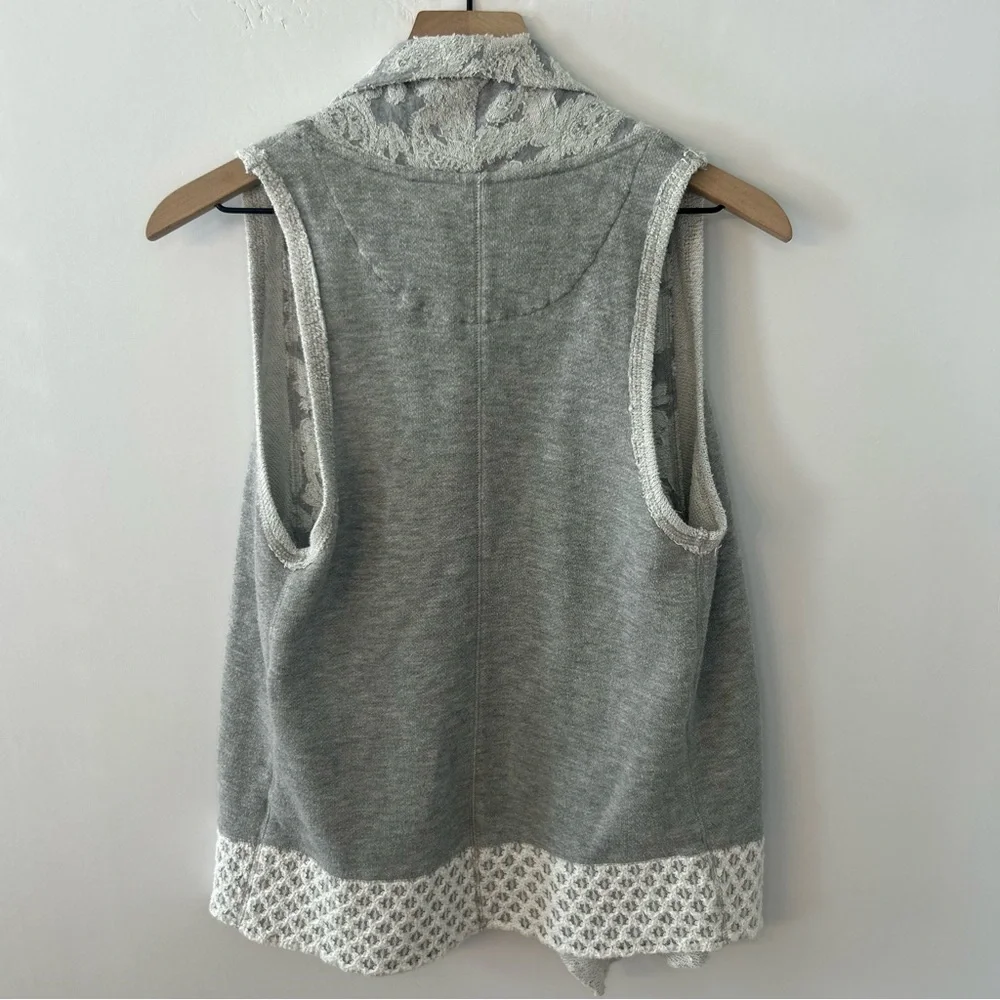 Saturday Sunday from Anthropologie Gray Draped Jacquard Sweater Vest, Medium